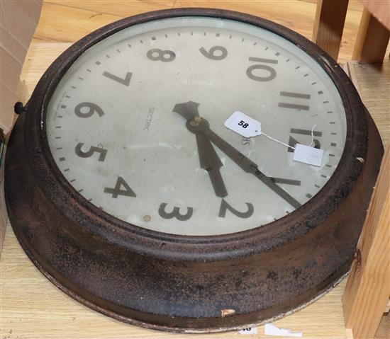A Smiths metal framed mains electric wall clock diameter 60cm